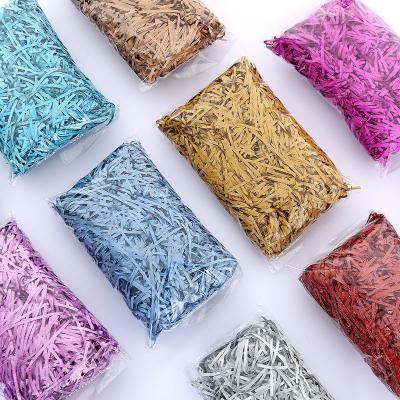 China Recyclable Cheap Price Fold Cut Shred Filler Paper Purple Shredded 500g/Bag Glitter Shred Paper Paper Packaging for sale