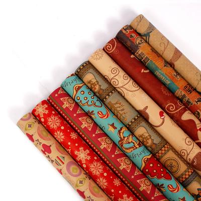 China Recyclable Wholesale Christmas Roll Paper Tissue Craft Christmas Gift Wrapping Paper for sale