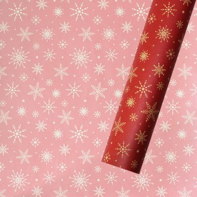 China New 2021 Customs Recyclable Christmas Gift Wrapping Paper Old Man Snowflake Christmas Wrapping Paper for sale