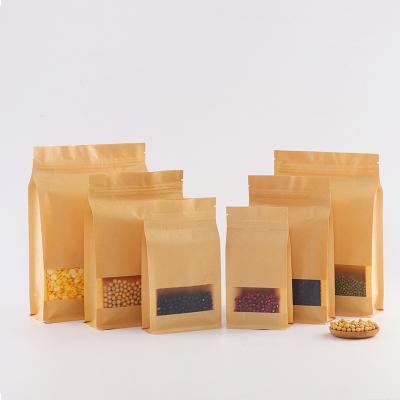 China Recyclable Kraft Paper Bag With Window Factory Supply Paper Bags Clear Kraft Paper Pouch Bag Customized for sale