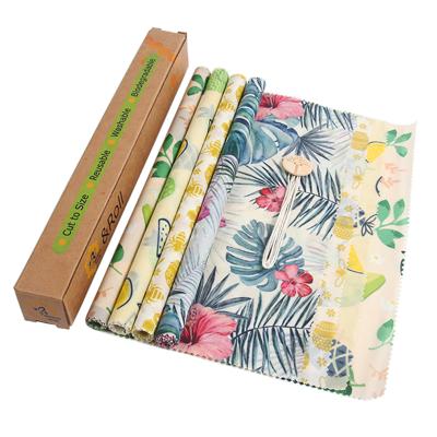 China For Gift Wrapping Organic Washable Food Wrap Eco Friendly Biodegradable Beeswax Cotton Food Wrap for sale