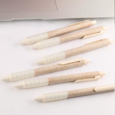 China Trade Show Logo Custom Recycled Wheat Straw Ball Pen Promotional Eco-friendly Tip Pen With Cheap Price for sale