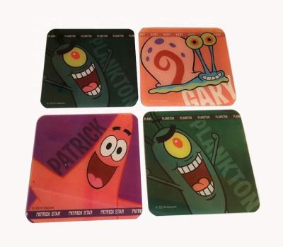 China Custom Clear Full Color Printing Acrylic Cup Mat Coaster for sale