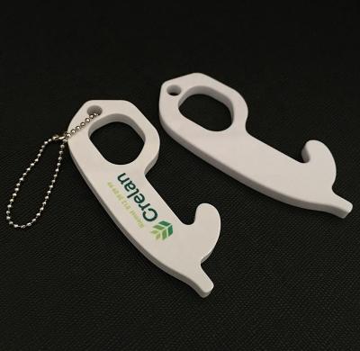 China Custom full color copy plastic touching tool no touch Multi-tool key chain touchless EDC tool no ignition key for sale