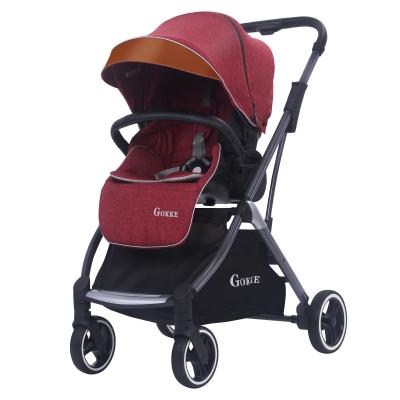 China Wholesale Lightweight Adjustable High Landscape Baby Strollers Walkers With Leather Handle for sale