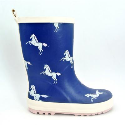 China Fashion trend 100% waterproof cute cartoon printing kids half rain boots for kids rubber rain boots for sale