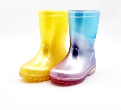 China Fashion Trend PVC Rain Boots Kid's Boots Waterproof Color Dreamy Pearlescent Luster Customized Lining for sale