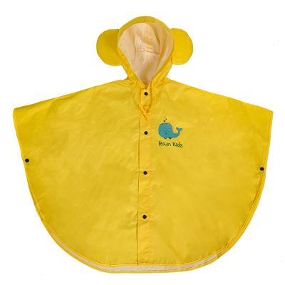 China Yellow Raincoat Portable Cape Windproof/Portable/Durable EVA Kids Raincoat Poncho Hooded Raincoat For Boys Girls for sale