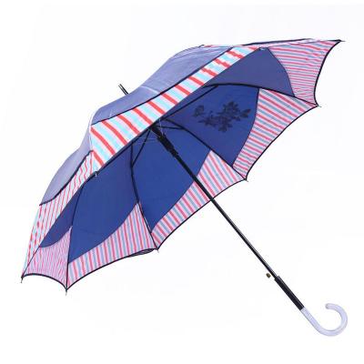 China Straight umbrella the high quality semi-automatic open color printed straight umbrella for sale