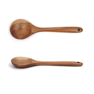 China Sustainable wooden spoons for cooking, wooden utensils for cooking with utensil rack, natural teak wood kitchen utensils set with spoon for sale