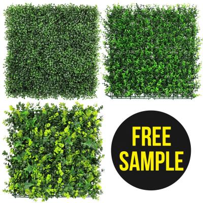 China Factory Sale 12 PCS Ivy Hedge Leaf Waterproof Artificial Fence Panels Green Boxwood Backdrop Wall for sale