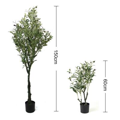 China Art Decor Wholesale Plastic 60cm Indoor Artificial Olive Tree Bonsai Plant For Decoration for sale