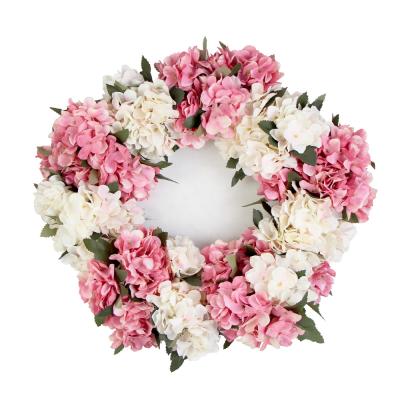 China Factory direct sale DIY material decor artificial flower outdoor garland ring for front entrance for sale