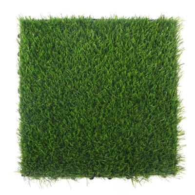 China Landscaping Outdoor Floor Puzzle Easy Installing Interlocking Artificial Grass Tile Mat for sale