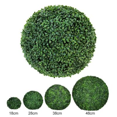 China Potted 18cm 28cm 38cm Mini Artificial Boxwood Topiary Ball 48cm Easily Assembled For Decoration for sale