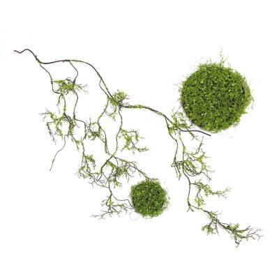 China Stable Realistic Decorative Artificial Moss Plant Sunwing Tree Branch Dry Rattan For Decor for sale