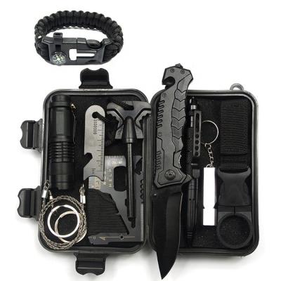 China Outdoor Camping Hike Travel 10 in 1 Tactical Survival Kit Outdoor Survival Kit Set Outdoor Camping Travel Multifunctional First Aid SOS EDC Emergency Supplies for sale