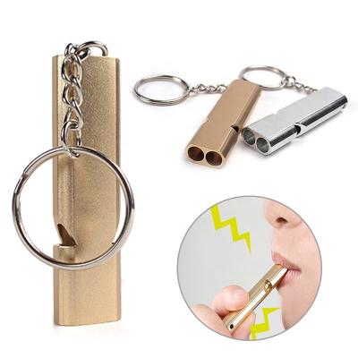 China Outdoor Camping Increasing Traveling 1pcs Whistle Emergency Survival Cheerleading Aluminum Alloy Whistle Key Chain Outdoor Whistle 120 Decibels for sale