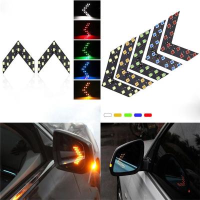 China PC Board + LED Lamp Beads 2pcs/set 14 SMD LED LED Lamp Car Truck Rear View Mirror Indicator Turn Signal Light Rearview Strobe Warning Lights 2pcs/set for sale