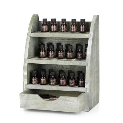 China Europe Essential Oils Organizer Storage Rack Wooden 45 Slots Nail Polish Display Stand Holder for sale