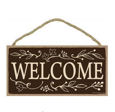 China Europe 5 x Decorative Wooden Door Hanging Wooden Sign Welcome Signs 10 Inch for sale