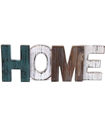 China Europe Wall Mount Free Rustic Cutout Wooden Word House Sign For A Family Living Room Centerpiece for sale