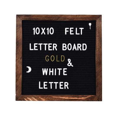 China Europe Rustic Wood Frame Felt Letter Board 10x10 Inches Changeable Letter Boards for sale