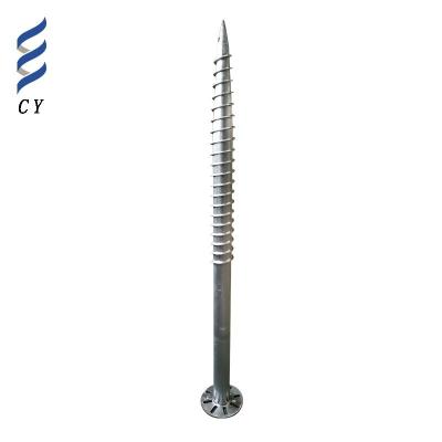 China Solar power system helical piles, helix anchors, ground screw for base for sale