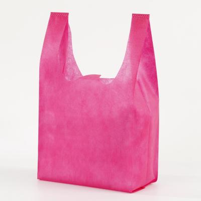 China Eco-friendly 100% spundbond printing non woven t-shirt shopping bags with logos for sale