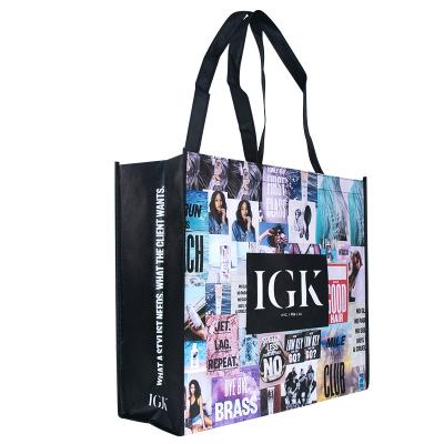 China 100% Eco-friendly Promotional Eco-Friendly Logo Printed Reusable Non Woven Tote Polypropylene Nonwoven Bag For Custom Shopping With Own Logo for sale