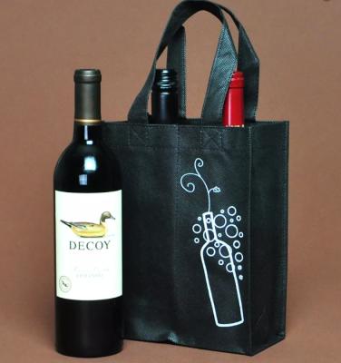 China Reusable nonwoven bottle handled wine bag 4bottle 6 bolsa de vino non woven no tejida wine bottle bag with handle for sale