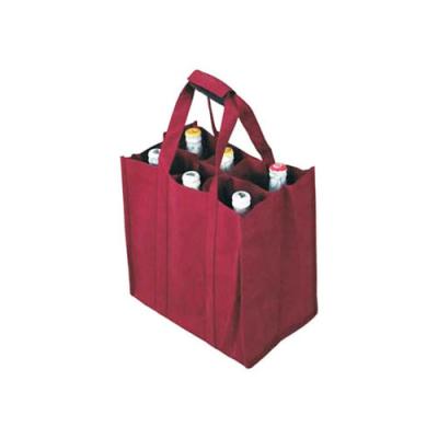 China Wine Carrier Bag Cheap Price Printed 6 Bottle Nonwoven Wine Bag Eco Friendly Recycle 4 Bottle 6 Bottle Nonwoven Wine Bag for sale