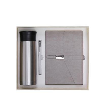 China Factory Price Durable High End Three Sets Packaging Box Vacuum Mug, Pen And Notebook Gift Boxes On Sale for sale