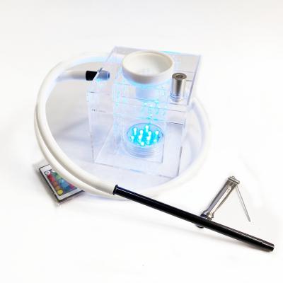 China Cheap Portable Wholesale Shesha Hookah Acrylic Shisha Hookahs With Led Light Electric Plastic Box Hookah Chicha for sale