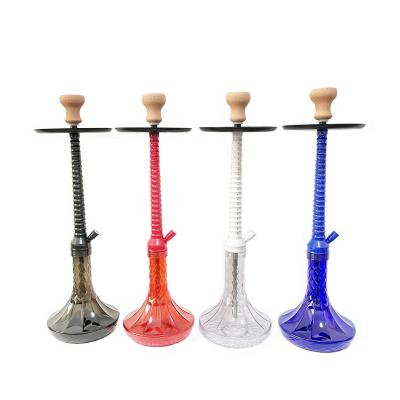 China Hookah Long Sheesha Plastic Shisha Set Complete Plastic Hookah With LED Light Shisha Hose Acrylbowl Smoke Water Pipe for sale