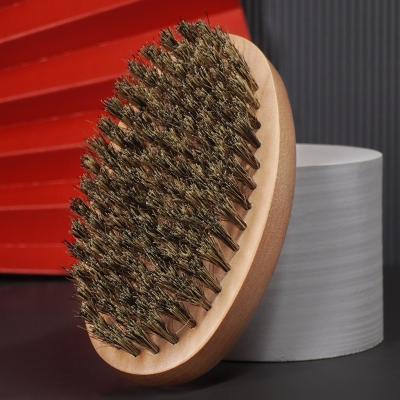 China Fashionable Wholesale OEM/ODM 100% Appearance Natural Wooden Boars Stiffens Brown Wooden Men Shaving Beard Brush for sale