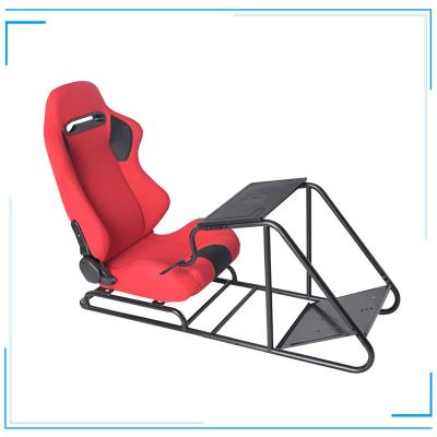 China Adjustable Black Frame With Real Racing Black/Red Seat, Driving Chair Sim Racing Rig Simulator Cockpit Game Simulation for sale