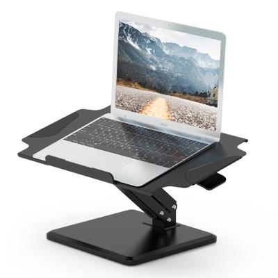 China Adjustable Metal Waist Angle Shock Absorber Laptop Stand Riser for Desktop Ergonomic Foldable Lap Tray Portable Metal Laptop Stand for sale