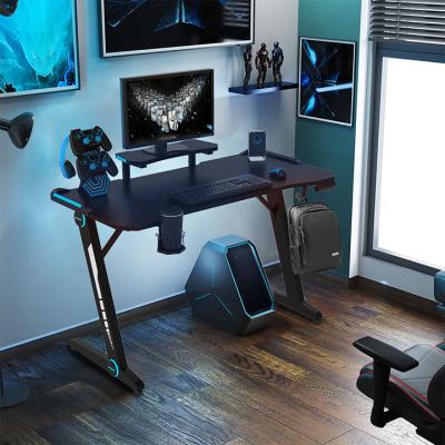 China (Height) Adjustable Mesa Gamer Led Desktop Height Adjustable RGB Lighting With Accessories Z Shape for sale