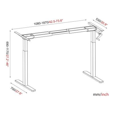 China Commercial Lift Mechanism Crank Furniture Height Hardware Hardware Adjustable Position Table Desk For Home Office for sale