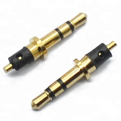 China Screw 2.5mm Stereo 3 Pole Gold Plated Black Plastic Male Audio Headphone Jack Connector for sale