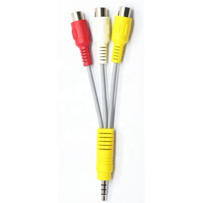 China Multimedia Wholesale 3.5 Stereo Male To 3*RCA Female Audio Video Cable for sale