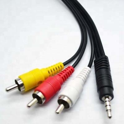 China Multimedia 3.5mm To 3 RCA AV Cable AV Cable For TV VCR Video Audio Cables for sale