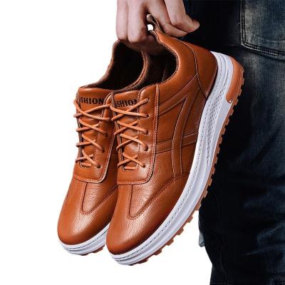 China 2021 New Fashion Winter Men's Shoes The Trend Round Toe Formal Lace-Up Leather Shoes British PU Fashion Men's Sports Leisure Shoes for sale