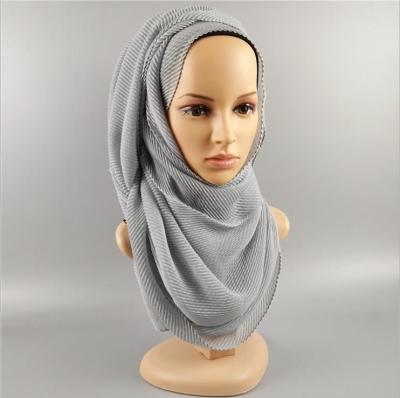 China New fashion silver line soft soft feeling wrinkled to crumple Japanese woman crushed hippie scarf for sale