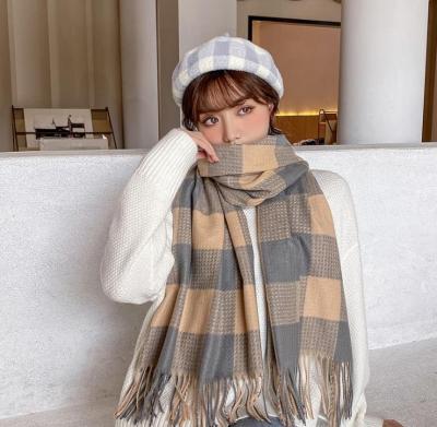 China Wholesale 2020 hot new arrival fashion custom logo plaid scarves winter pasmina tartan women scarf for sale