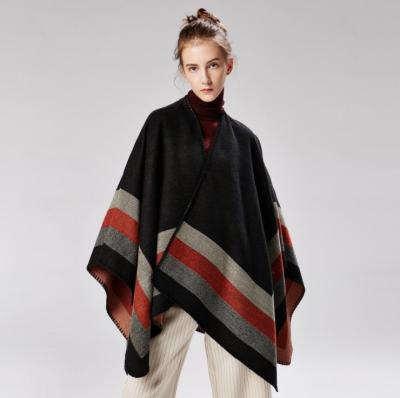 China Soft Smooth Feeling Cashmere Embroidered Wraps Shawls Custom Ladies Winter Cape Poncho Shawl for sale