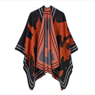 China Soft Smooth Feeling Cardigan Poncho Cape : Elegant Women Cardigan Shawl Wrap Sweater for Autumn Winter for sale