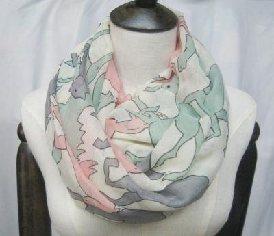 China Infinity Scarf Stock Style! ! ! 2015 New Fashion Women's Veil Horse Printed Infinity Scarf 180cm*90cm for sale