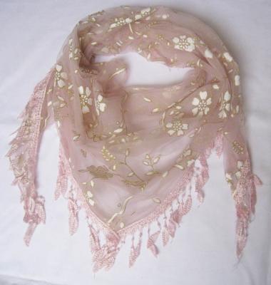 China Triangle Scarf Fashion Ladies Triangle Summer Lace Fringe Scarf for sale